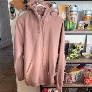 Men's Dusty Rose Pullover Hoodie - Minimal Casual Style